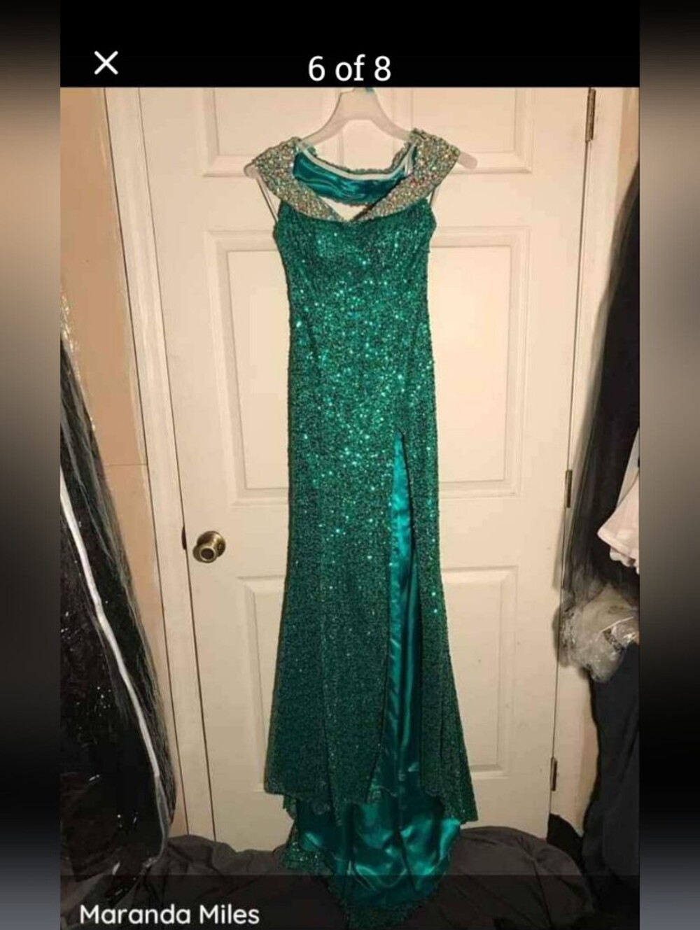 Panoply Emerald Green Sequin Evening Gown